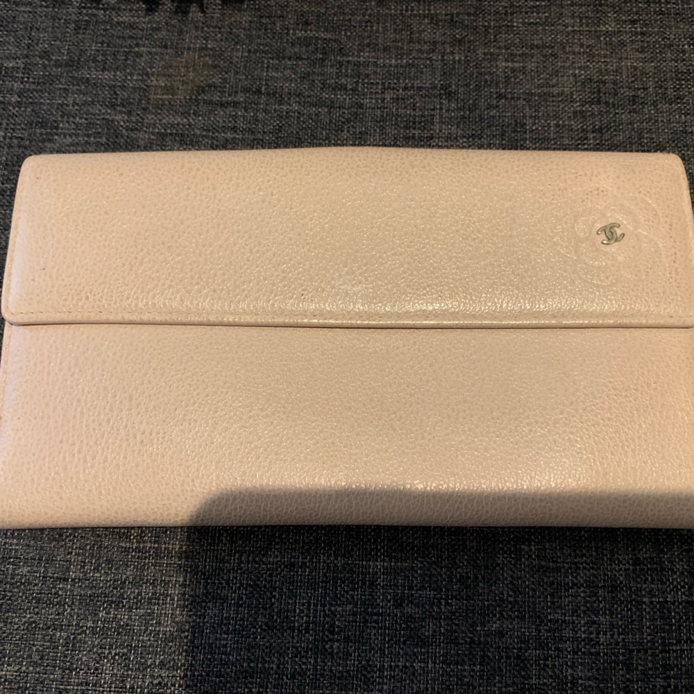 Chanel long wallet light pink color